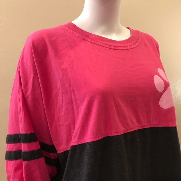 I Love Dogs Oversized Jersey Graphic Tee Adult Size XL Heavy Cotton Pink Grey - Picture 6 of 14